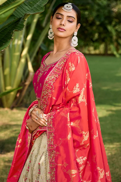Wedding  Woven Designer Chaniya Choli With Dupatta At SAGUN Fashion