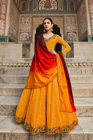 Elegant Georgette Thread Embroidered Gown Online