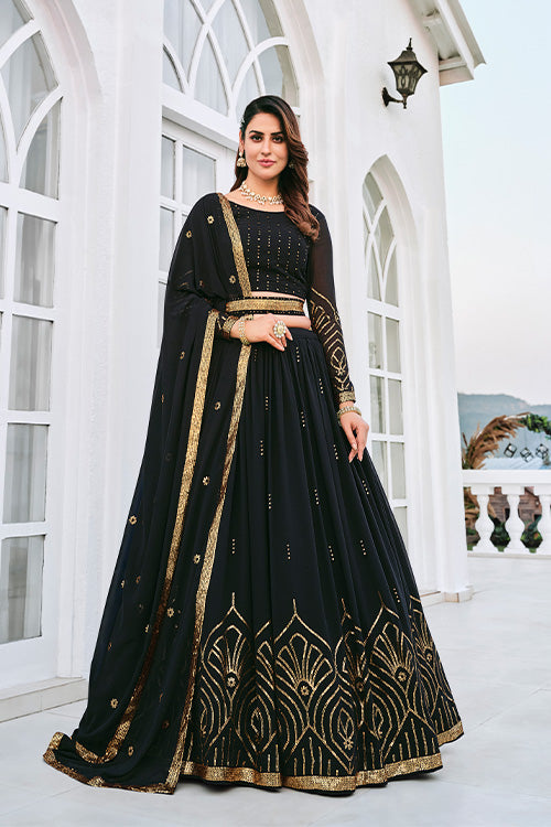 Traditional & Exclusive Black Designer Wedding Lehenga Choli