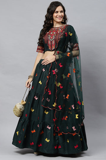 Beautiful Cotton Multi Embroidered Lehenga Choli