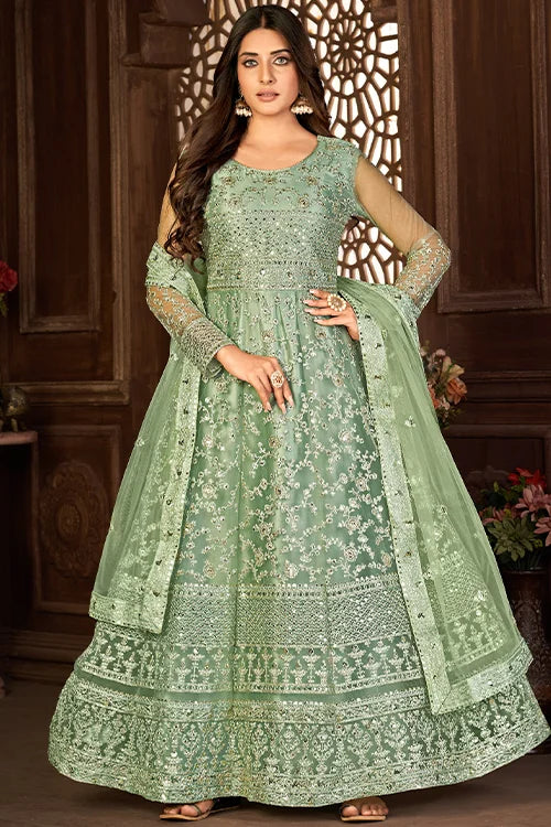 Party Wear Dori And Sequins Embroidered Work Dress