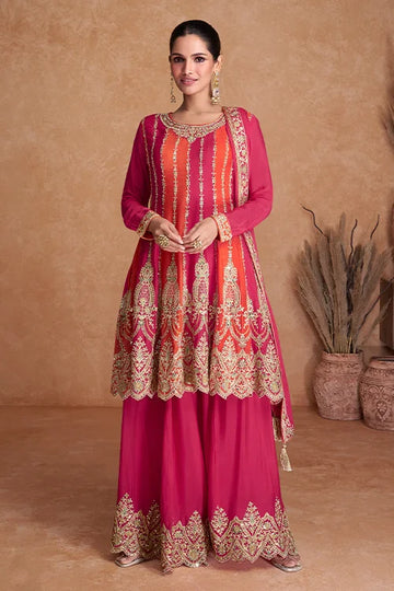 Latest Designer Wedding Pink Salwar Kameez With Dupatta