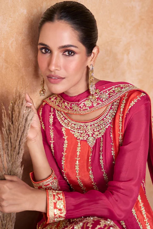 Latest Designer Wedding Pink Salwar Kameez With Dupatta