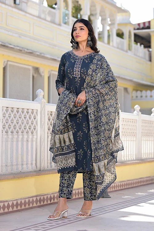 Comfortable Rayon Kurti Bottom with Dupatta Set