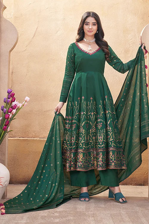 Shop Now Green Mirror Work Designer Salwar Suit