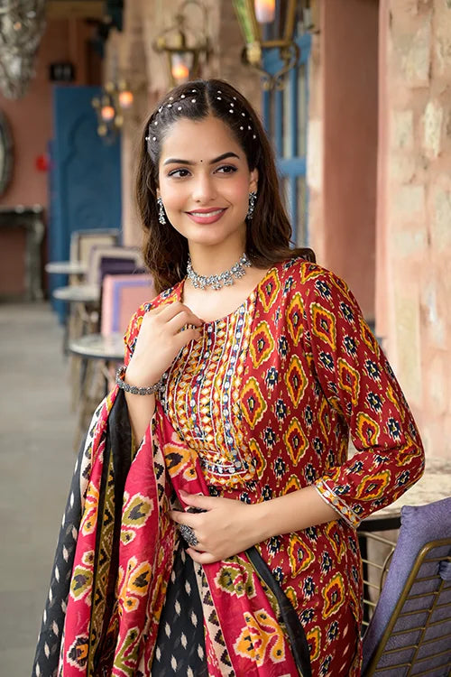 Ready-to-Wear Designer Kurti Set with Chanderi Dupatta