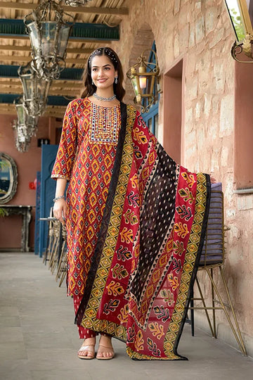 Ready-to-Wear Designer Kurti Set with Chanderi Dupatta