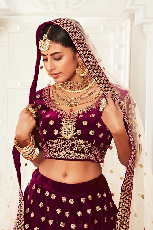 Unique Lehenga Choli For Women Wear Collection Purple Colour