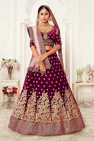 Unique Lehenga Choli For Women Wear Collection Purple Colour