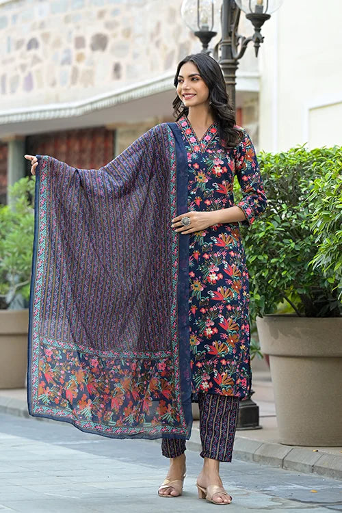 Elegant Festive Wear Blue Printed Kurti for Women
