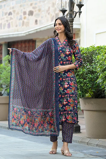Elegant Festive Wear Blue Printed Kurti for Women