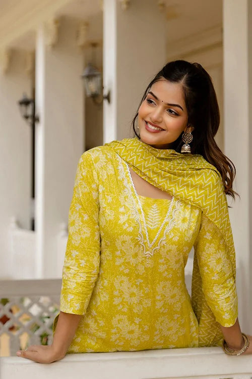Yellow Kurti with Dupatta - Perfect for Festive Wear